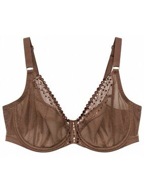 Elomi Matilda Underwire Plunge Side Support Bra US36G Brown Cafe EL8900CVE